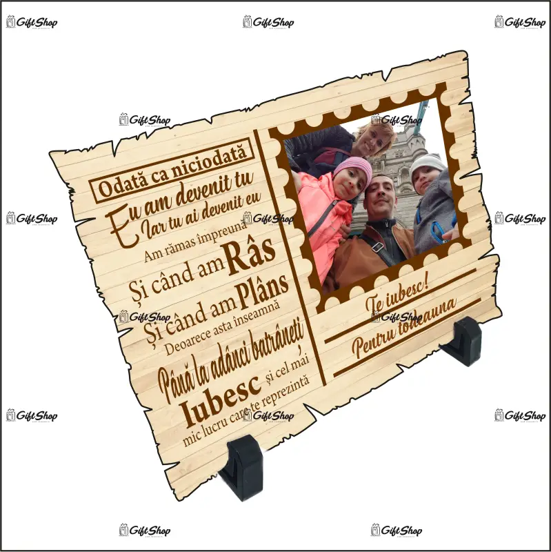 .placheta lemn personalizata dimensiune  138x198 mm